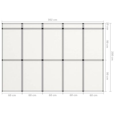 vidaXL Cartelera de exposición plegable 15 paneles blanco 302x200 cm