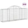 vidaXL Cestas de gaviones 50 uds forma de arco hierro 200x30x80/100 cm