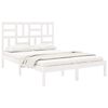 vidaXL Estructura de cama sin colch&oacute;n madera maciza blanco 140x200 cm