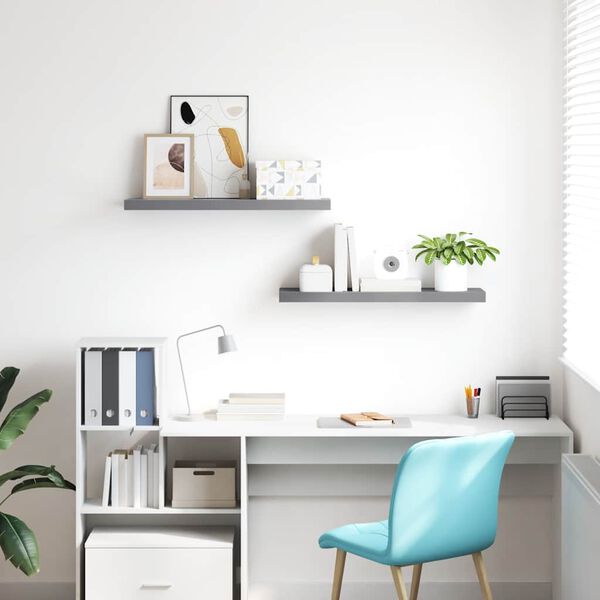 vidaXL Estantes flotantes de pared 2 uds MDF gris 80x23,5x3,8 cm