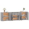 vidaXL Aparadores 3 piezas madera contrachapada gris Sonoma