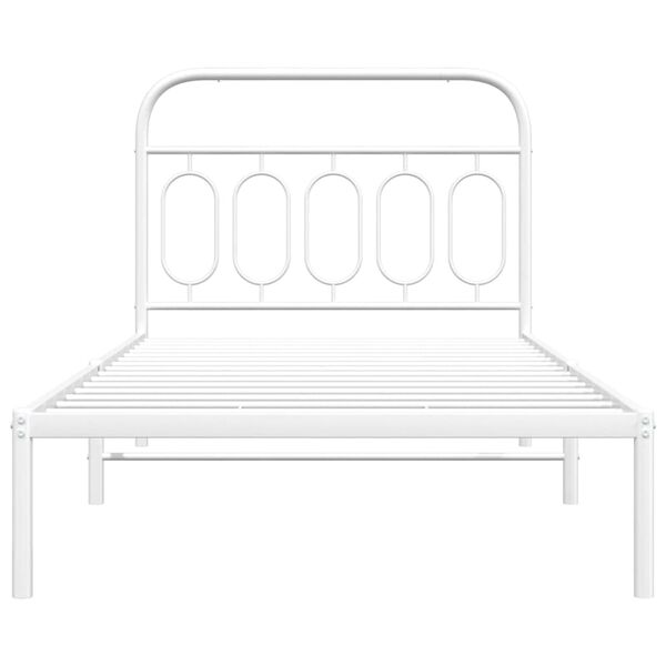 vidaXL Estructura cama sin colchón con cabecero metal blanco 107x203cm