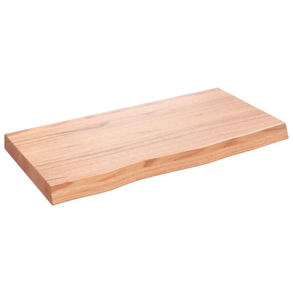 vidaXL Tablero mesa madera roble tratada marr&oacute;n claro 80x40x(2-6) cm
