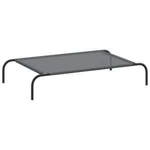 vidaXL Cama elevada para perros gris 110x65x20 cm textilene y acero