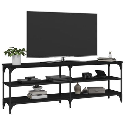 vidaXL Mueble para TV madera contrachapada negro 140x30x50 cm