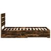 vidaXL Estructura de cama con caj&oacute;n Roble ahumado 90 x 190 cm