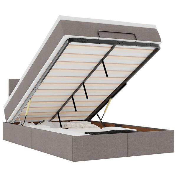 vidaXL Estructura de cama otomana colch&oacute;n tela topo 120x190 cm