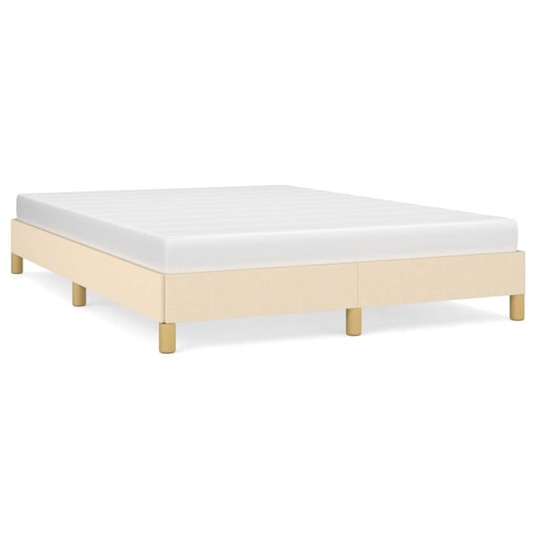 vidaXL Cama sin colchón tela color crema 160x200 cm