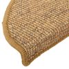 vidaXL Tapetes para escaleras 15 uds 65x21x4 cm Sisal Semicircular Grande