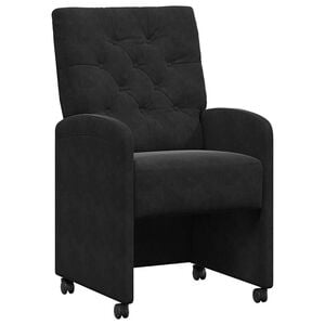 vidaXL Sillas de Comedor con Ruedas 2 uds. Terciopelo Negro
