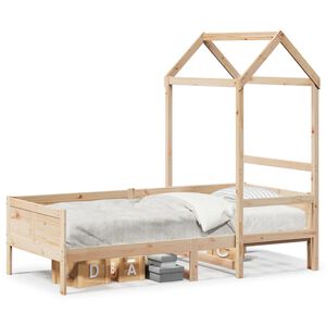 vidaXL Sof&aacute; cama con techo de madera maciza de pino 80x200 cm