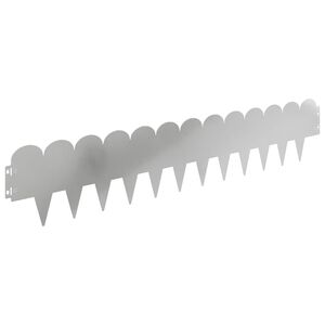 vidaXL Borde de C&eacute;sped 20 pcs 103 x 20 cm Acero Plateado