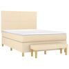 vidaXL Cama box spring con colch&oacute;n tela color crema 140x190 cm