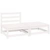 vidaXL Set de sal&oacute;n de jard&iacute;n de 2 piezas blanco madera maciza de pino