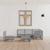 vidaXL Muebles de jard&iacute;n 6 piezas gris madera de pino maciza