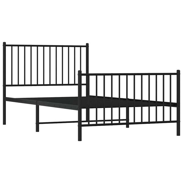 vidaXL Estructura cama sin colchón con estribo metal negro 100x190 cm