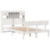 vidaXL Cama con estantería sin colchón madera maciza blanca 135x190 cm