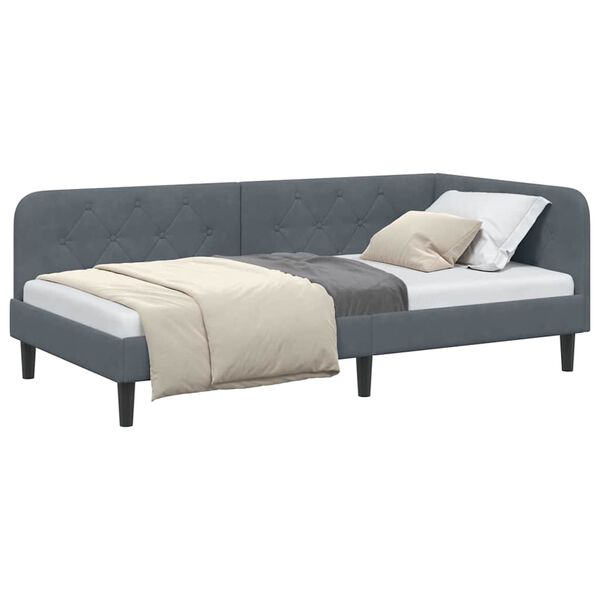 vidaXL Estructura de cama en esquina Gris oscuro 100 x 200 cm