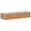 vidaXL Arriate elevado Marr&oacute;n Claro 240 x 80 x 45 cm Acero Galvanizado