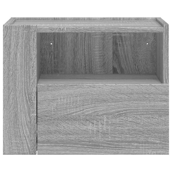 vidaXL Mesitas de noche de pared 2 uds gris Sonoma 45x30x35 cm