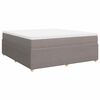 vidaXL Cama box spring con colchón tela gris taupe 180x200 cm