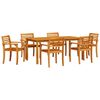 vidaXL Conjunto de Comedor de Jard&iacute;n 7 uds. Marr&oacute;n