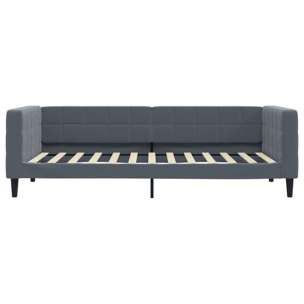 vidaXL Sof&aacute; cama sin colch&oacute;n terciopelo gris oscuro 90x200 cm