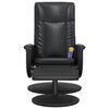 vidaXL Sill&oacute;n reclinable masaje con reposapi&eacute;s cuero sint&eacute;tico negro