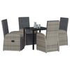 vidaXL Conjunto de Comedor de Jard&iacute;n 5 pcs Gris rat&aacute;n sint&eacute;tico