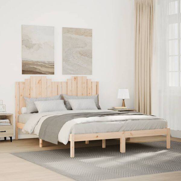vidaXL Cama extralarga sin colch&oacute;n madera maciza 140x210 cm
