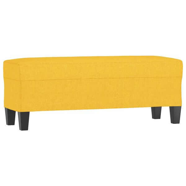 vidaXL Banco de tela amarillo 100x35x41 cm