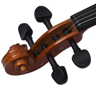 vidaXL Juego completo de violín con arco y mentonera madera oscura 4/4