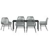 vidaXL Conjunto de Comedor de Jard&iacute;n 7 pcs Gris rat&aacute;n sint&eacute;tico
