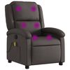 vidaXL Sill&oacute;n reclinable de masaje de cuero aut&eacute;ntico marr&oacute;n oscuro