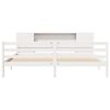 vidaXL Cama con estanter&iacute;a sin colch&oacute;n madera maciza blanca 200x200 cm