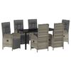 vidaXL Conjunto de Comedor de Jard&iacute;n 7 pcs Gris rat&aacute;n sint&eacute;tico