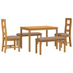 vidaXL Conjunto de comedor 5 uds. Gris Madera de Roble S&oacute;lido