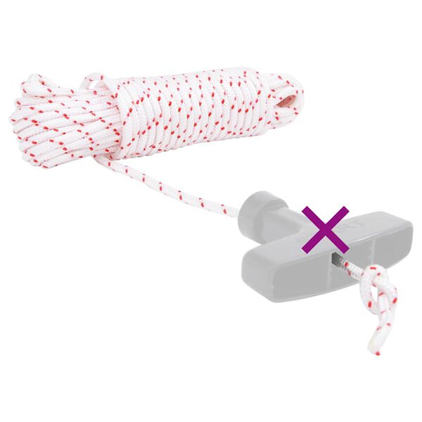 vidaXL Cord&oacute;n de arranque nailon blanco y rojo &Oslash;4 mm 10 m