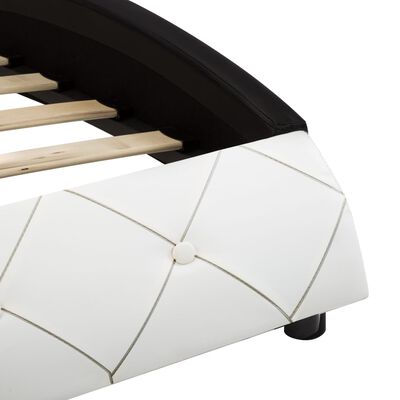 vidaXL Estructura de cama de cuero sintético blanco y negro 180x200 cm
