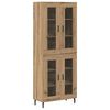 vidaXL Aparador alto 2 pcs Roble artesanal