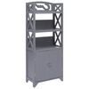 vidaXL Mueble de ba&ntilde;o madera de paulownia gris 46x24x116 cm