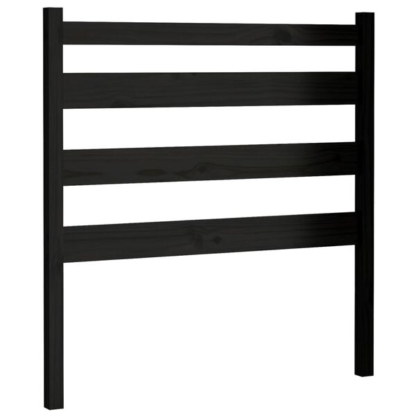 vidaXL Cabecero de cama madera maciza de pino negro 81x4x100 cm