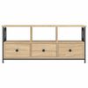 vidaXL Mueble TV hierro madera contrachapada roble Sonoma 102x33x45 cm