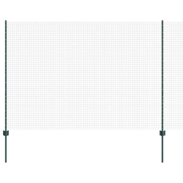 vidaXL Valla con Poste Verde 1,6 x 10 m Acero y PVC