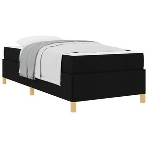 vidaXL Estructura de cama con colch&oacute;n Negro 90 x 190 cm tela