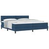 vidaXL Cama tipo Box Spring con cabecera Manual Azul 200 x 200 cm tela