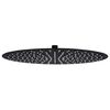 vidaXL Cabezal de ducha efecto lluvia acero inox redondo negro 40 cm
