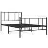 vidaXL Estructura cama sin colch&oacute;n con estribo metal negro 75x190 cm