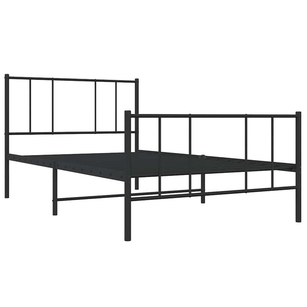 vidaXL Estructura cama sin colch&oacute;n con estribo metal negro 75x190 cm