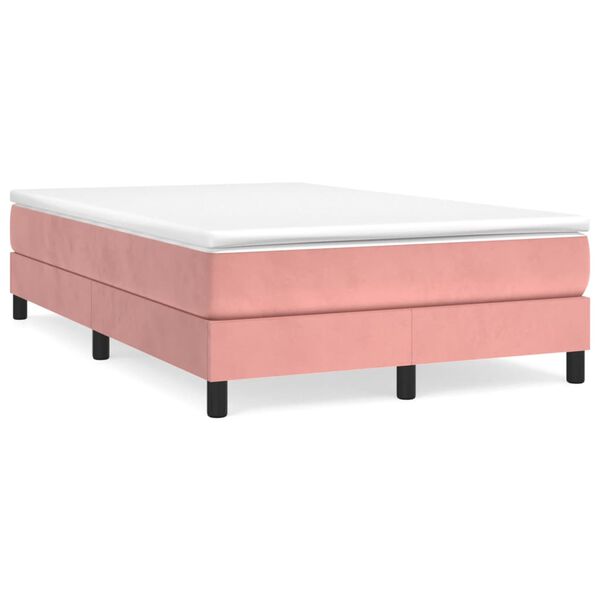 vidaXL Estructura de cama con somier terciopelo rosa 120x200 cm